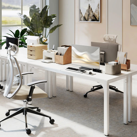 71" Computer Desk, Metal Legs, White Computer Desks White at Gallery Canada