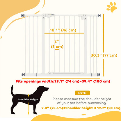 Pet Gate with Door, 30 in Tall, Pressure-Mounted Safety Gate, White Pet Gates at Gallery Canada