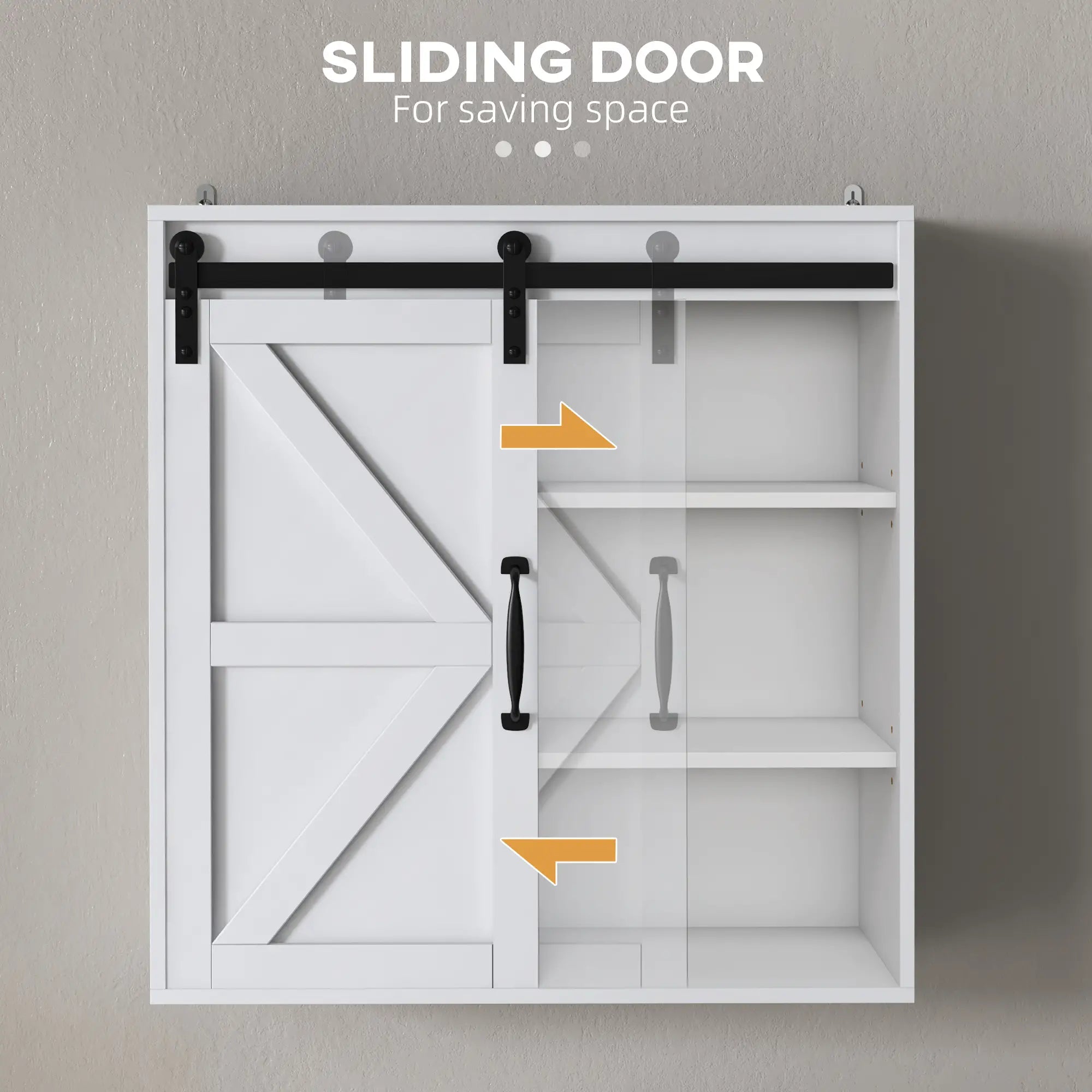 White Medicine Cabinet, Sliding Door, Adjustable Shelf, 22.8