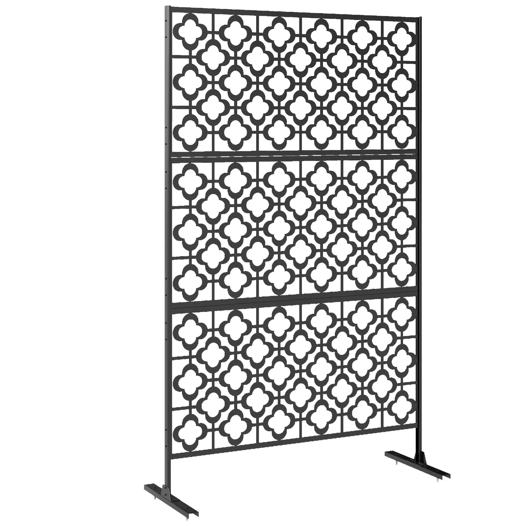 Metal Outdoor Privacy Screen, Freestanding Divider, 78