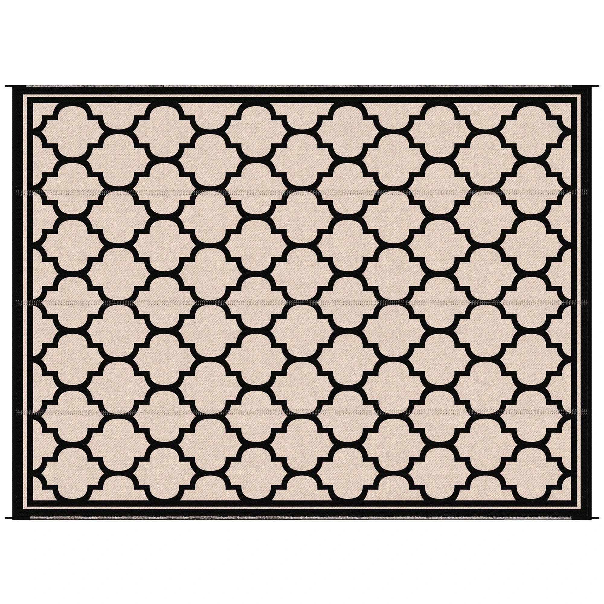 9'x12' Reversible Outdoor RV Rug, Patio Mat, Black Outdoor Reversible Rugs at Gallery Canada