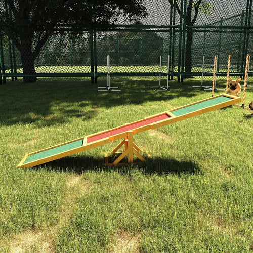Wood Pet Seesaw Platform, Dog Agility Training Equipment, Weather Resistant