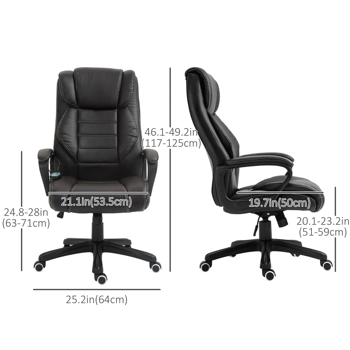 Massage Office Chair, High Back, 6-Point Vibration, Adjustable Height, Brown Massage Chairs at Gallery Canada