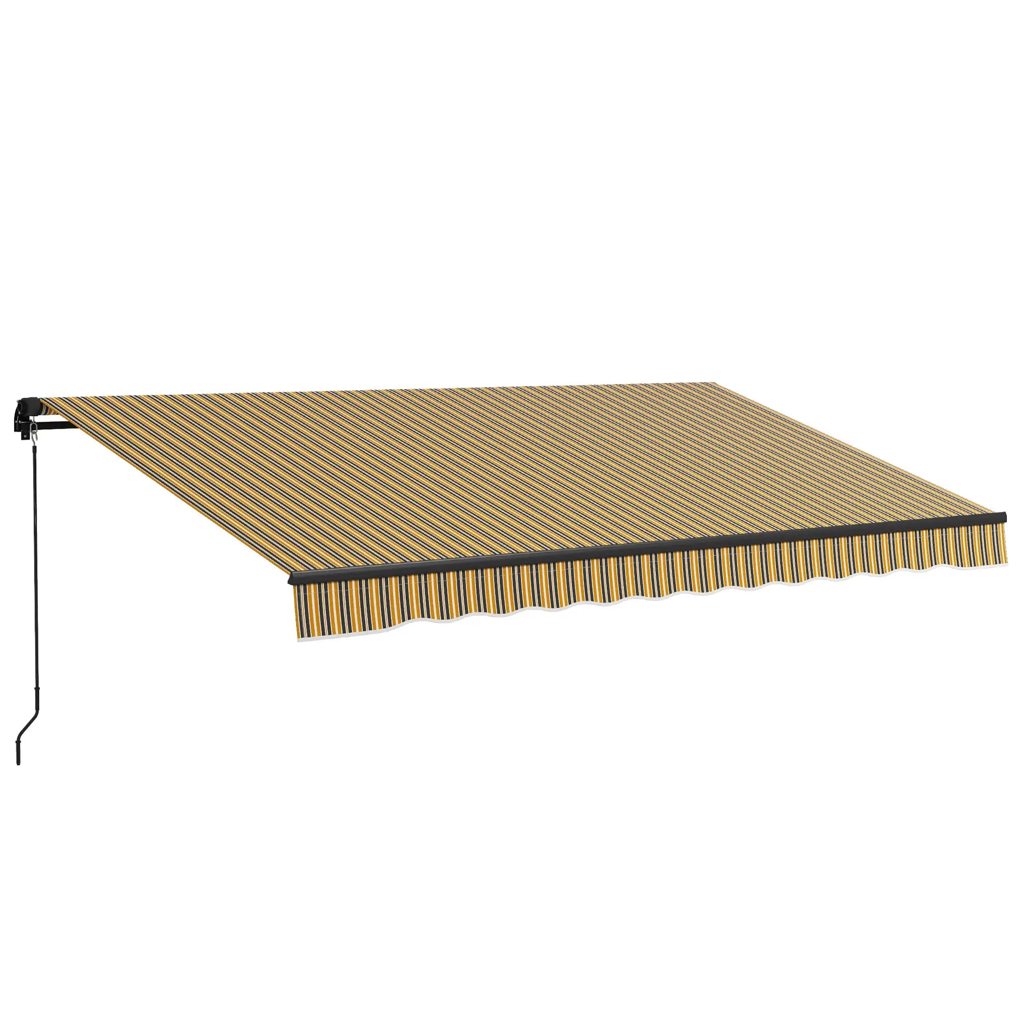 13x10 Ft Retractable Awning, UV Resistant Sunshade, Amber/Dark Grey, Amber/Dark Grey Window Awnings at Gallery Canada