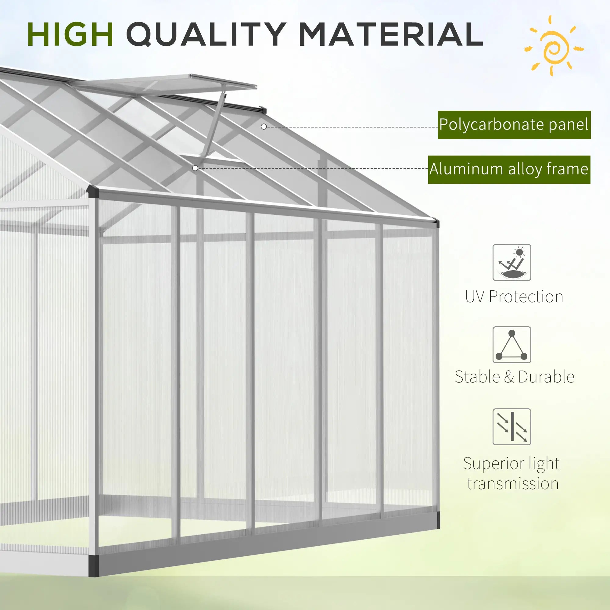 6' x 10' x 6.4' Walk-In Greenhouse, Polycarbonate Panels, Silver Walk In Greenhouses at Gallery Canada