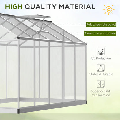 6' x 10' x 6.4' Walk-In Greenhouse, Polycarbonate Panels, Silver Walk In Greenhouses at Gallery Canada