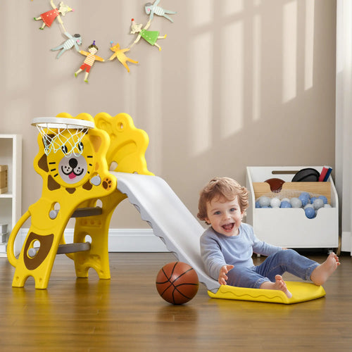 3 in 1 Toddler Slide, Basketball Hoop, Climber, 18-36 Months, Yellow