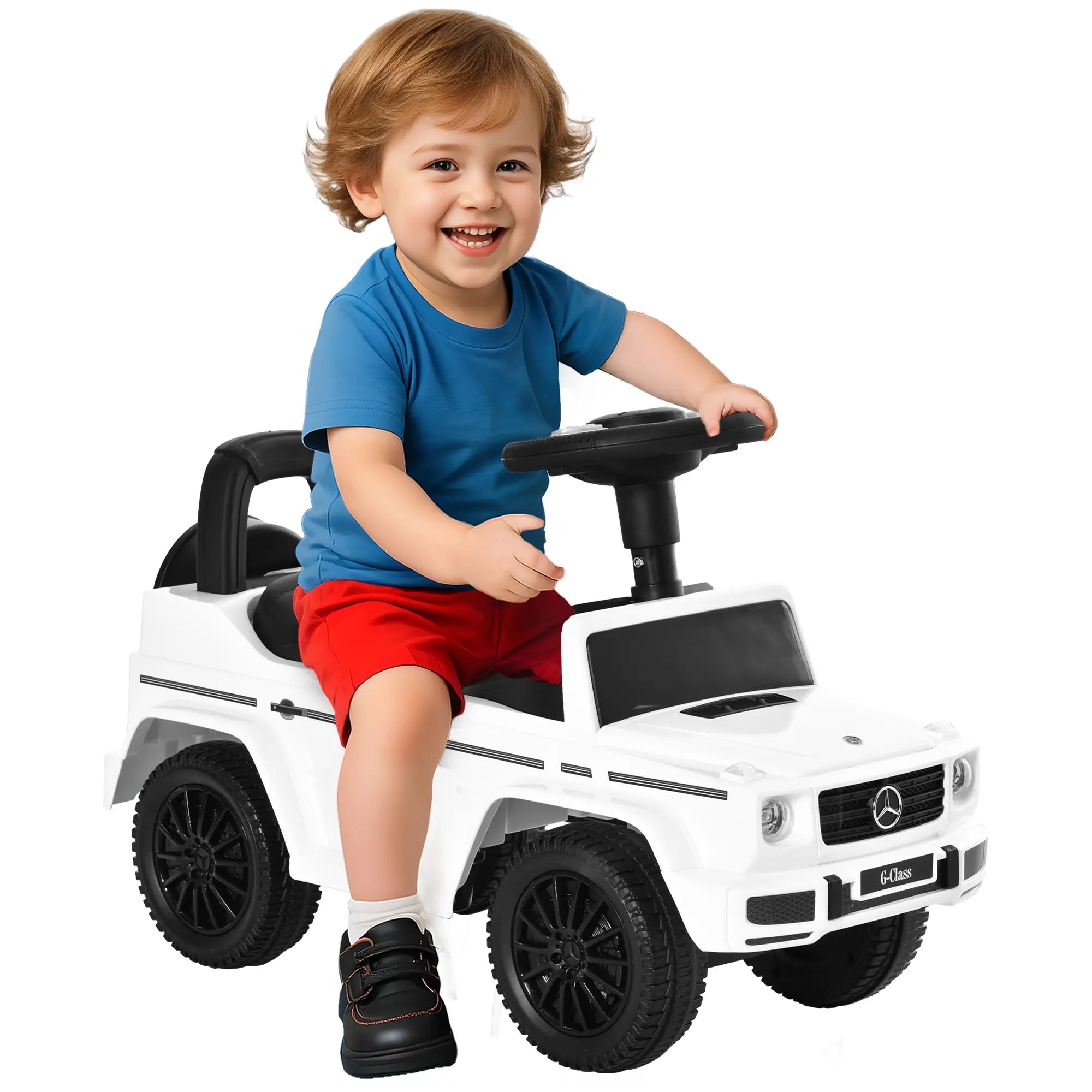 Baby Toddler Push Car, Foot-to-Floor Ride-On Wheel, White Push Cars for Toddlers White, Black at Gallery Canada