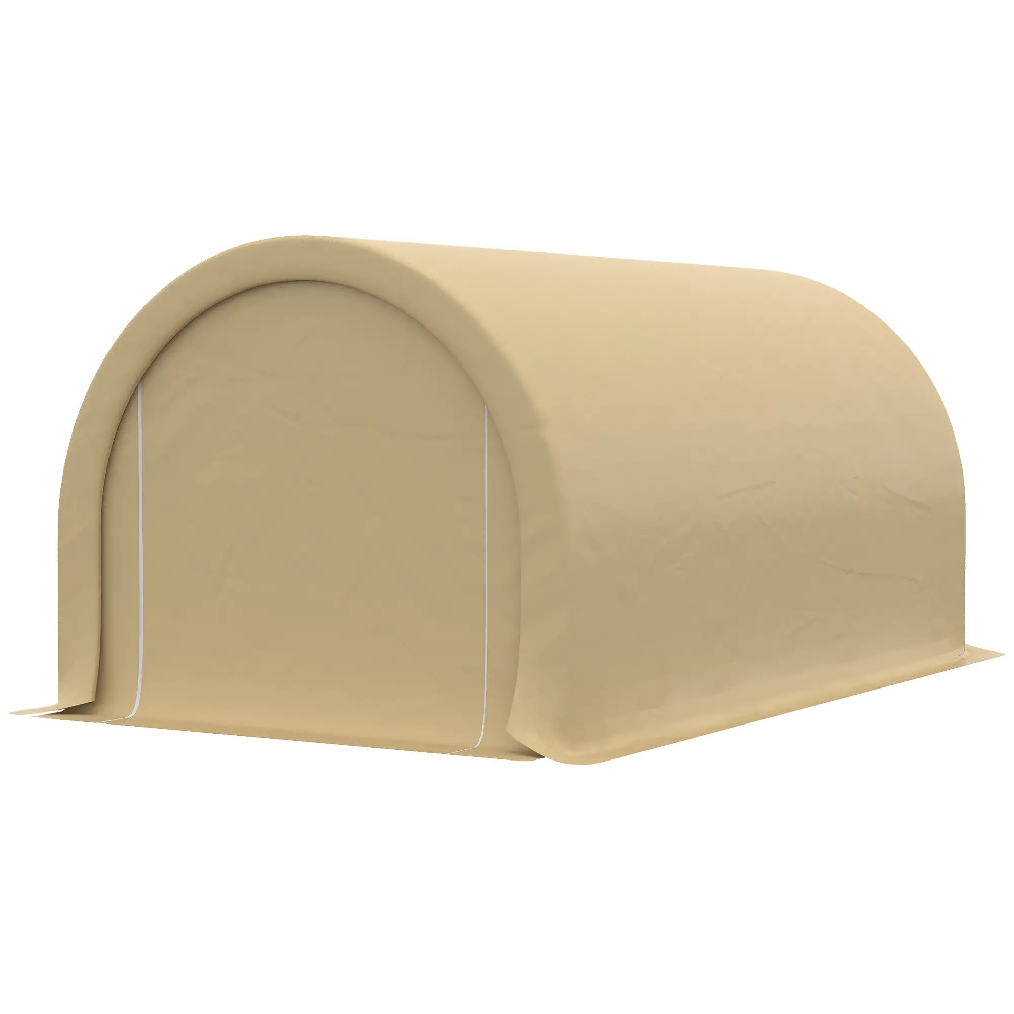10' x 16' Heavy Duty Carport Tent, PE Cover, Beige Car Shelters Beige at Gallery Canada
