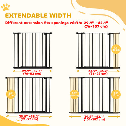 Pressure Fit Dog Gate, 29.9''-42.1'' Width, Black Houses, Kennels & Pens at Gallery Canada