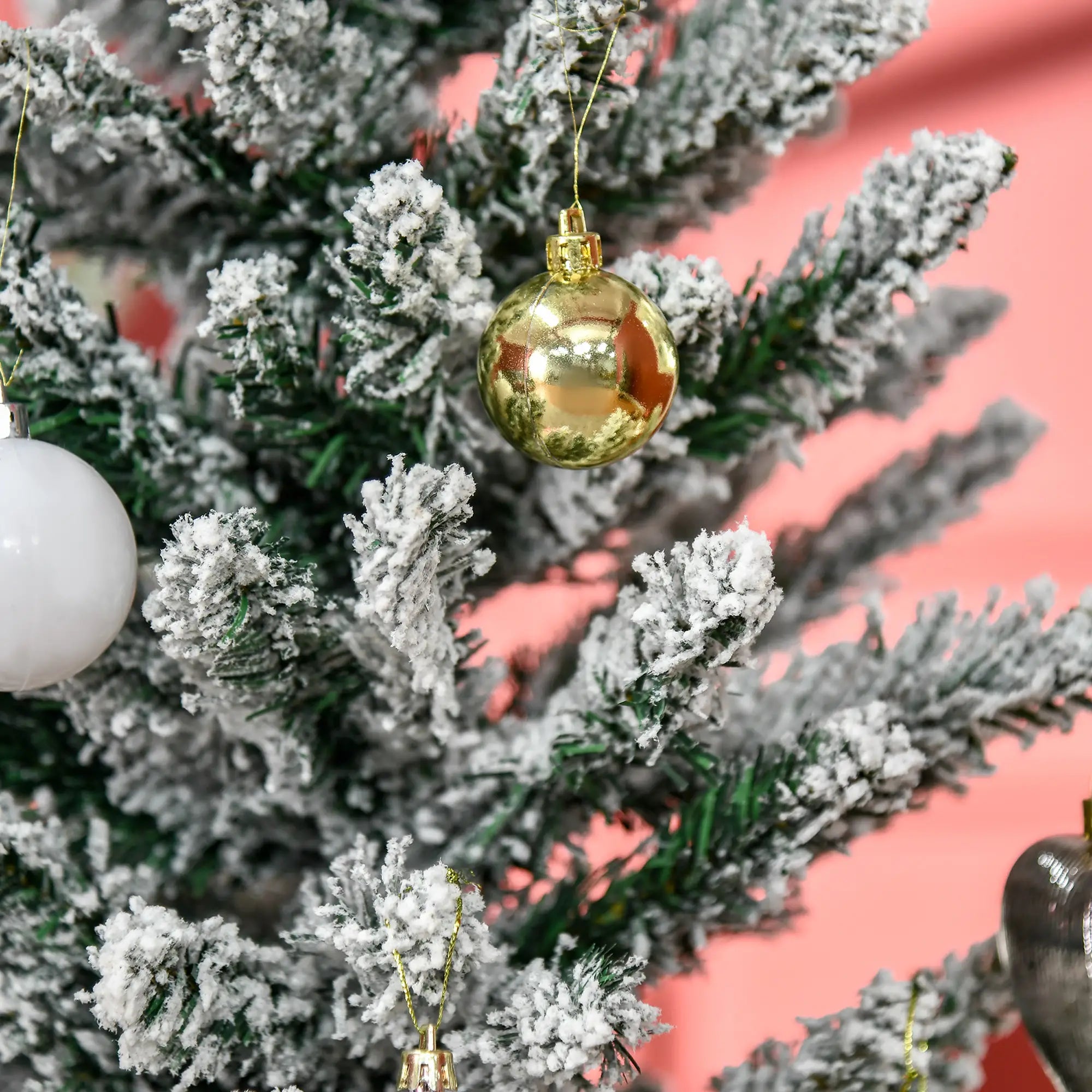 5ft Pencil Artificial Christmas Tree, Snow Flocked Branches, Green Artificial Christmas Trees at Gallery Canada