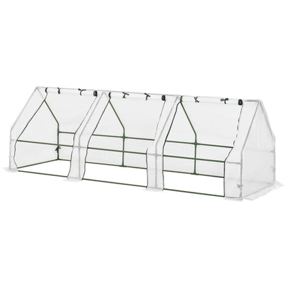9' x 3' x 3' Mini Greenhouse, Portable with PE Cover, White Mini Greenhouses at Gallery Canada