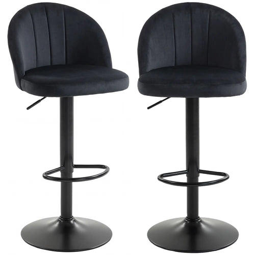 Swivel Counter Height Barstools Set of 2, Black