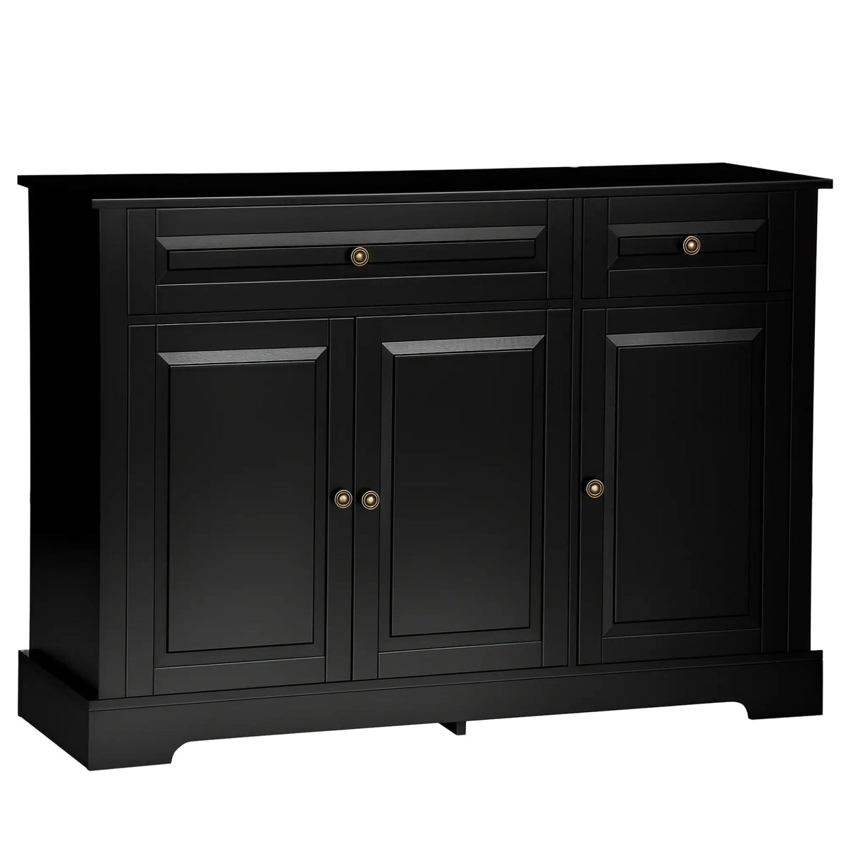 Modern Sideboard Cabinet, 2 Drawers, Adjustable Shelves, Black Bar Cabinets Black at Gallery Canada