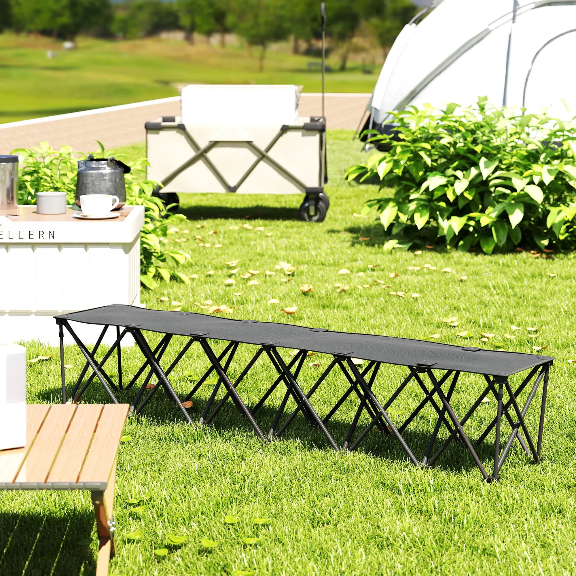 6-Seater Folding Camping Chair, Team Bench with Carry Bag Picnic Tables & Camping Chairs at Gallery Canada