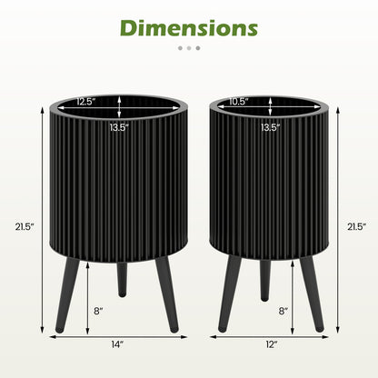 Decorative Flower Pots With Stand, Drainage Holes, Set Of 2 Decorative Accessories at Gallery Canada