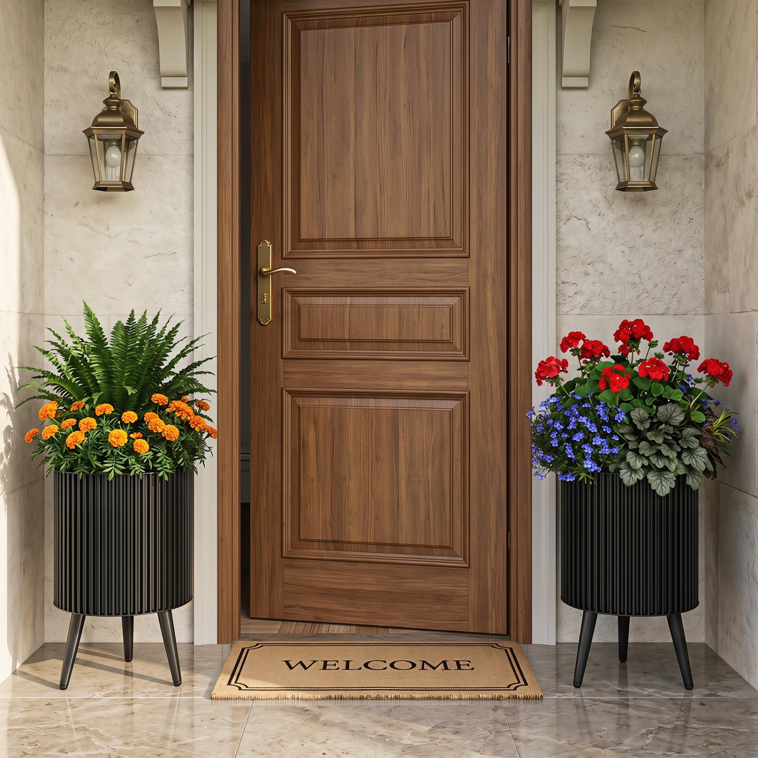 Decorative Flower Pots With Stand, Drainage Holes, Set Of 2 Decorative Accessories at Gallery Canada