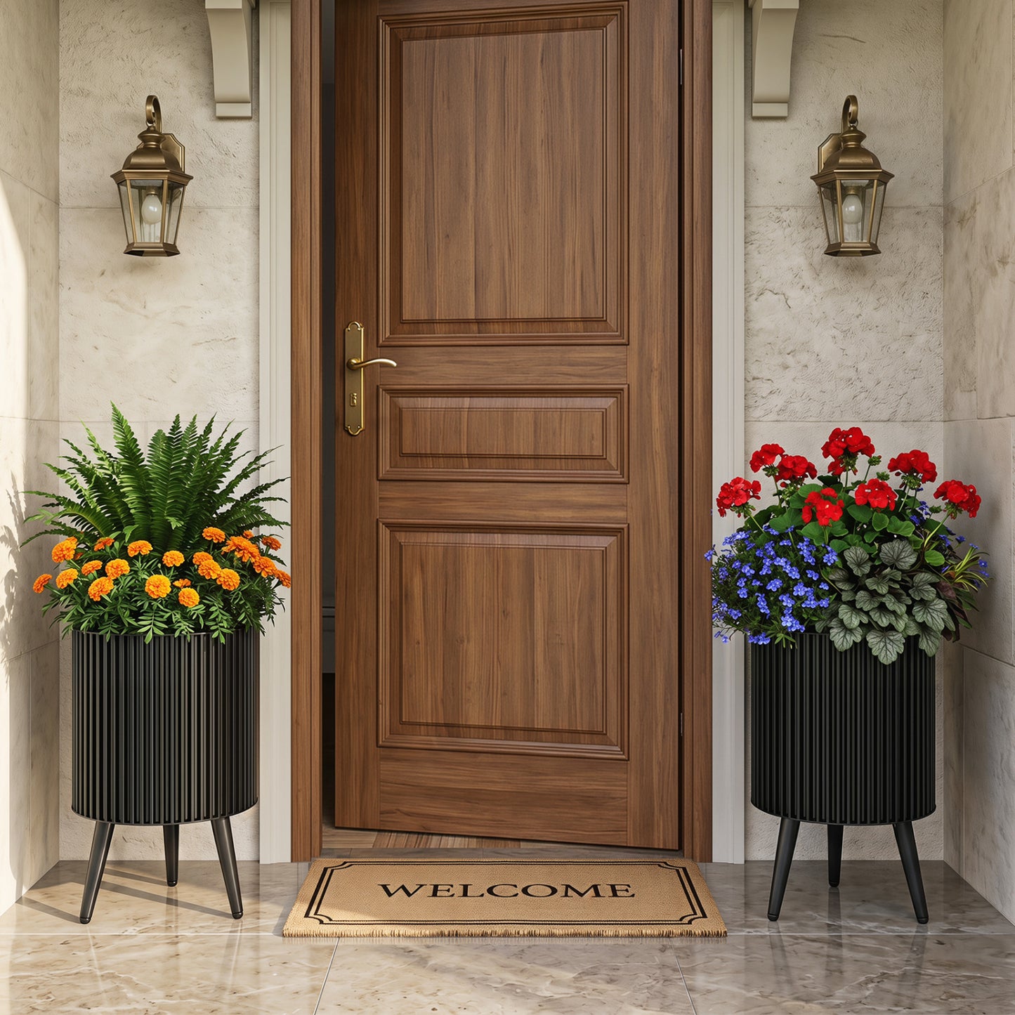 Decorative Flower Pots With Stand, Drainage Holes, Set Of 2 Decorative Accessories at Gallery Canada
