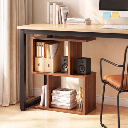 Decorative Storage Shelf, Open Layout, Non-Slip Pads, Walnut