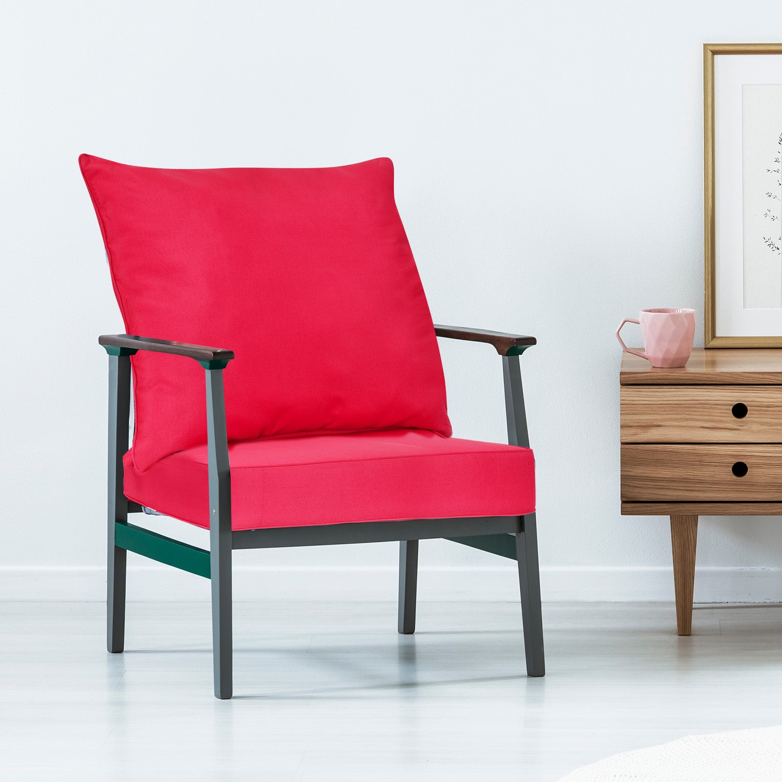 Deep Seat Chair Cushion Pads Set With Rope Belts, Indoor Outdoor, Red Outdoor Furniture Accessories at Gallery Canada