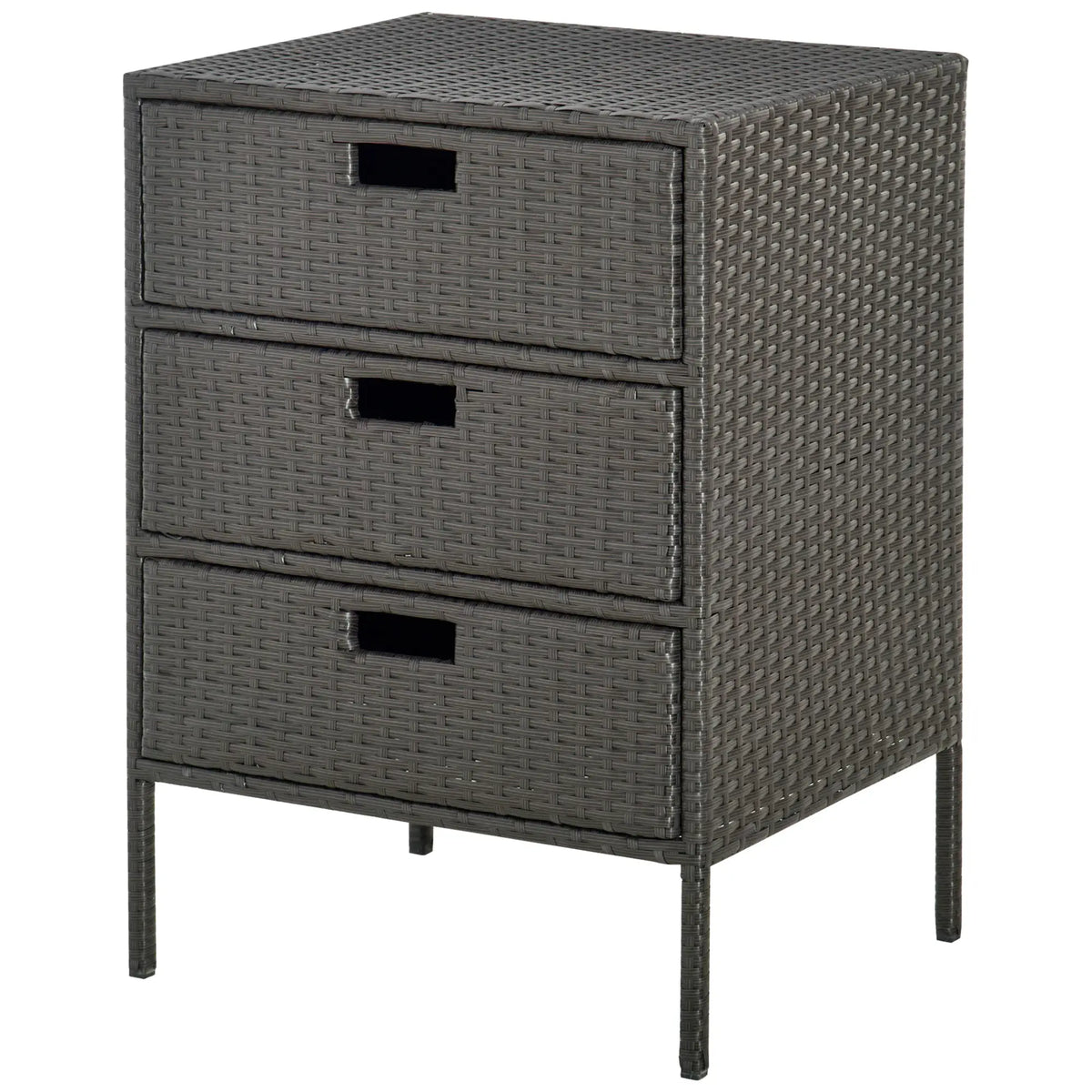 32" Rattan Wicker Patio Storage Cabinet With 3 Drawers Patio Storage Boxes at Gallery Canada