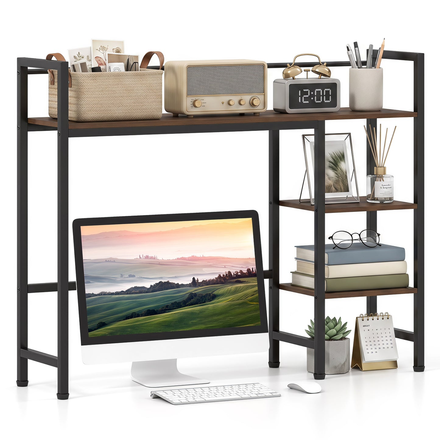 Étagère de rangement 38,5" L, brun rustique