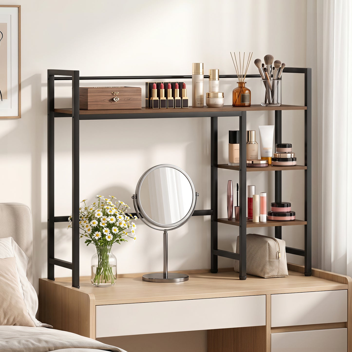 Étagère de rangement 38,5" L, brun rustique