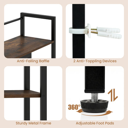 Étagère de rangement 38,5" L, brun rustique
