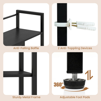 Desktop Bookshelf 38.5" W, Storage Rack, Black