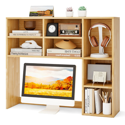 Desktop Bookshelf with 7 Open Cubbies and 3 Adjustable Shelves, Yellow Bookcases at Gallery Canada