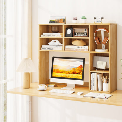 Desktop Bookshelf with 7 Open Cubbies and 3 Adjustable Shelves, Yellow Bookcases at Gallery Canada