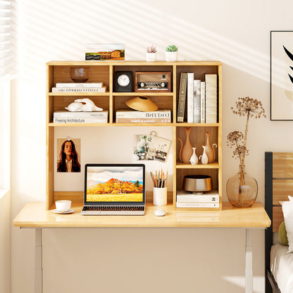 Desktop Bookshelf with 7 Open Cubbies and 3 Adjustable Shelves, Yellow Bookcases at Gallery Canada