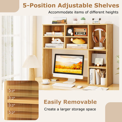 Desktop Bookshelf with 7 Open Cubbies and 3 Adjustable Shelves, Yellow Bookcases at Gallery Canada