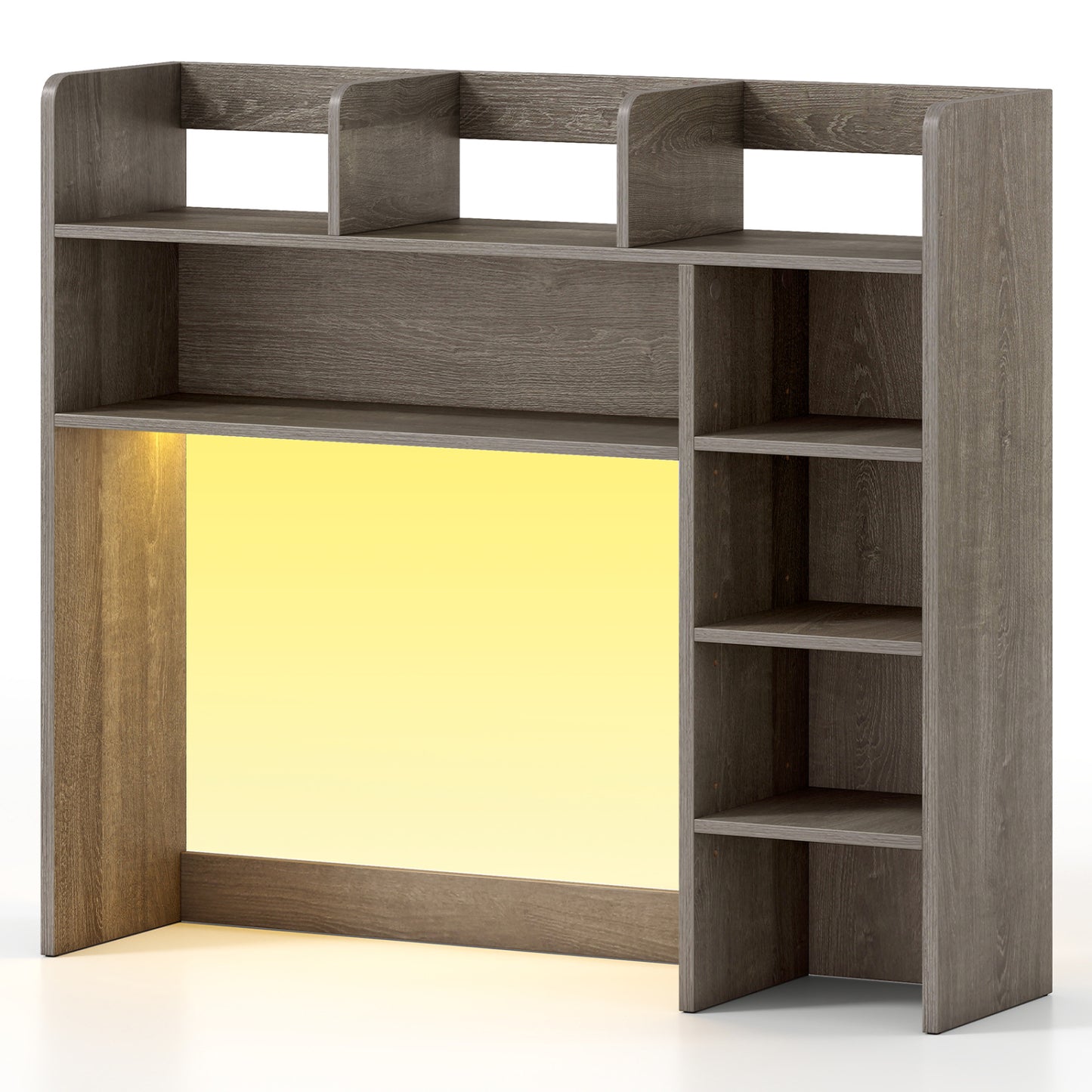 Desktop Bookshelf With LED Lights, 35.5 Inch, Oak Bookcases at Gallery Canada