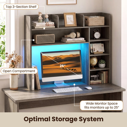 Desktop Bookshelf With LED Lights, 35.5 Inch, Oak Bookcases at Gallery Canada