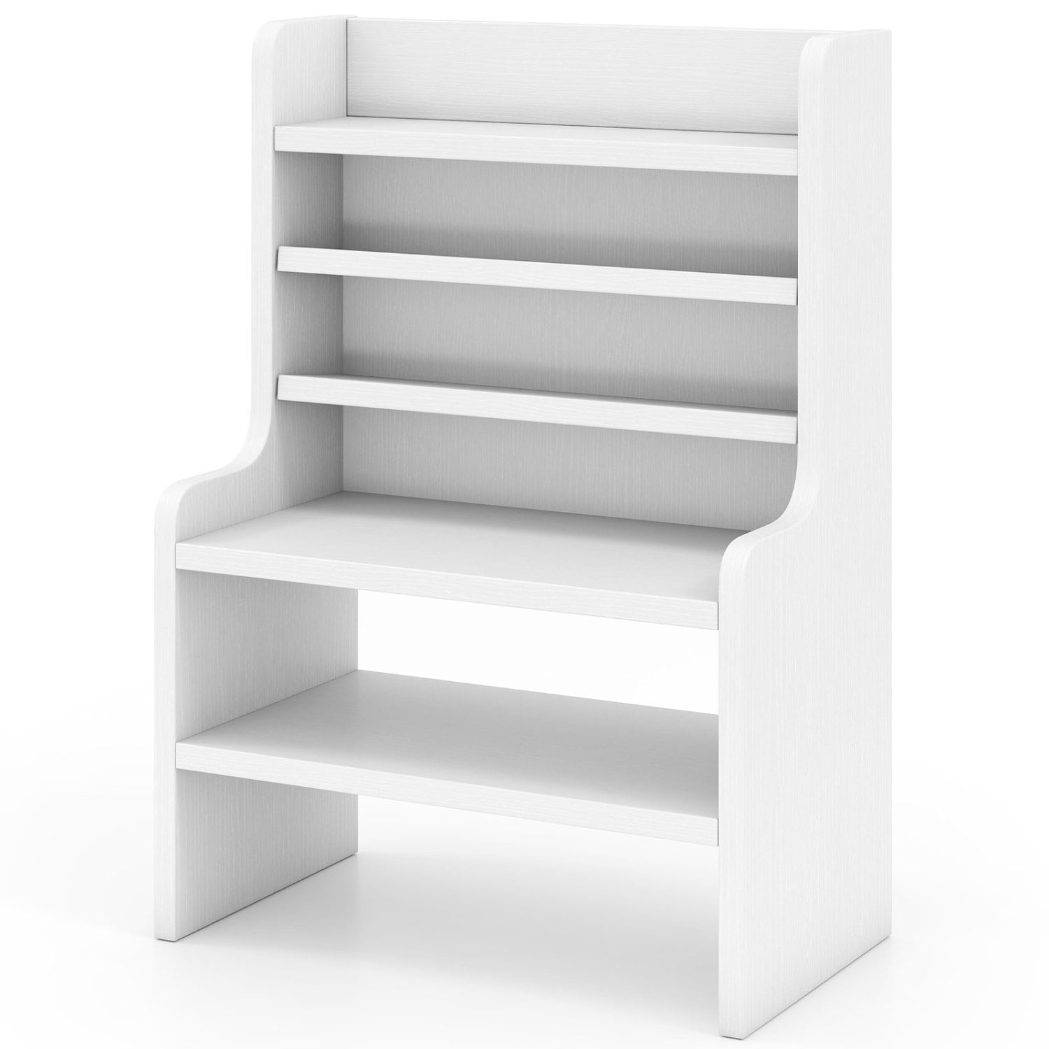 Desktop Organizer 6-Tier Mini Storage Rack with 2 Removable Shelves, White Bookcases White at Gallery Canada