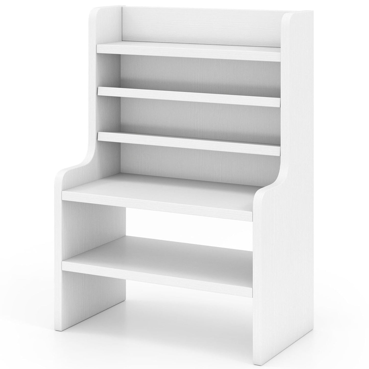 Desktop Organizer 6-Tier Mini Storage Rack with 2 Removable Shelves, White Bookcases White at Gallery Canada
