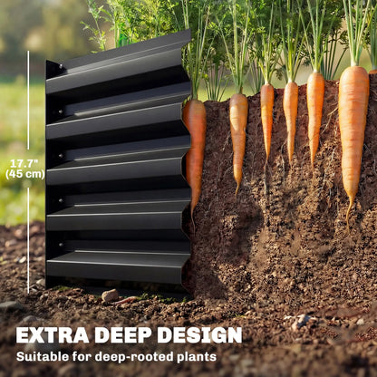 8 x 1.3 x 1.5ft Galvanized Raised Garden Bed, Reinforced Planter Box, Black Galvanized Planter Boxes at Gallery Canada