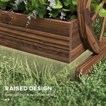 2-Tier Raised Garden Bed, Wooden Wagon Planter Box, Carbonized Wooden Planter Boxes at Gallery Canada