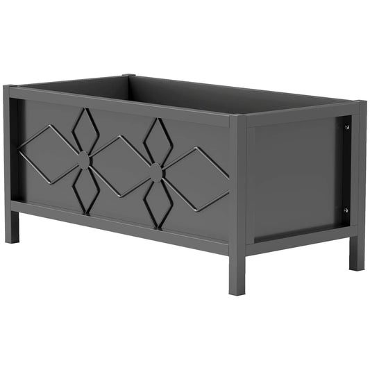 Galvanized Raised Garden Bed, Metal Flower Bed, Outdoor Planter Box for Herbs Raised Garden Beds Black at Gallery Canada