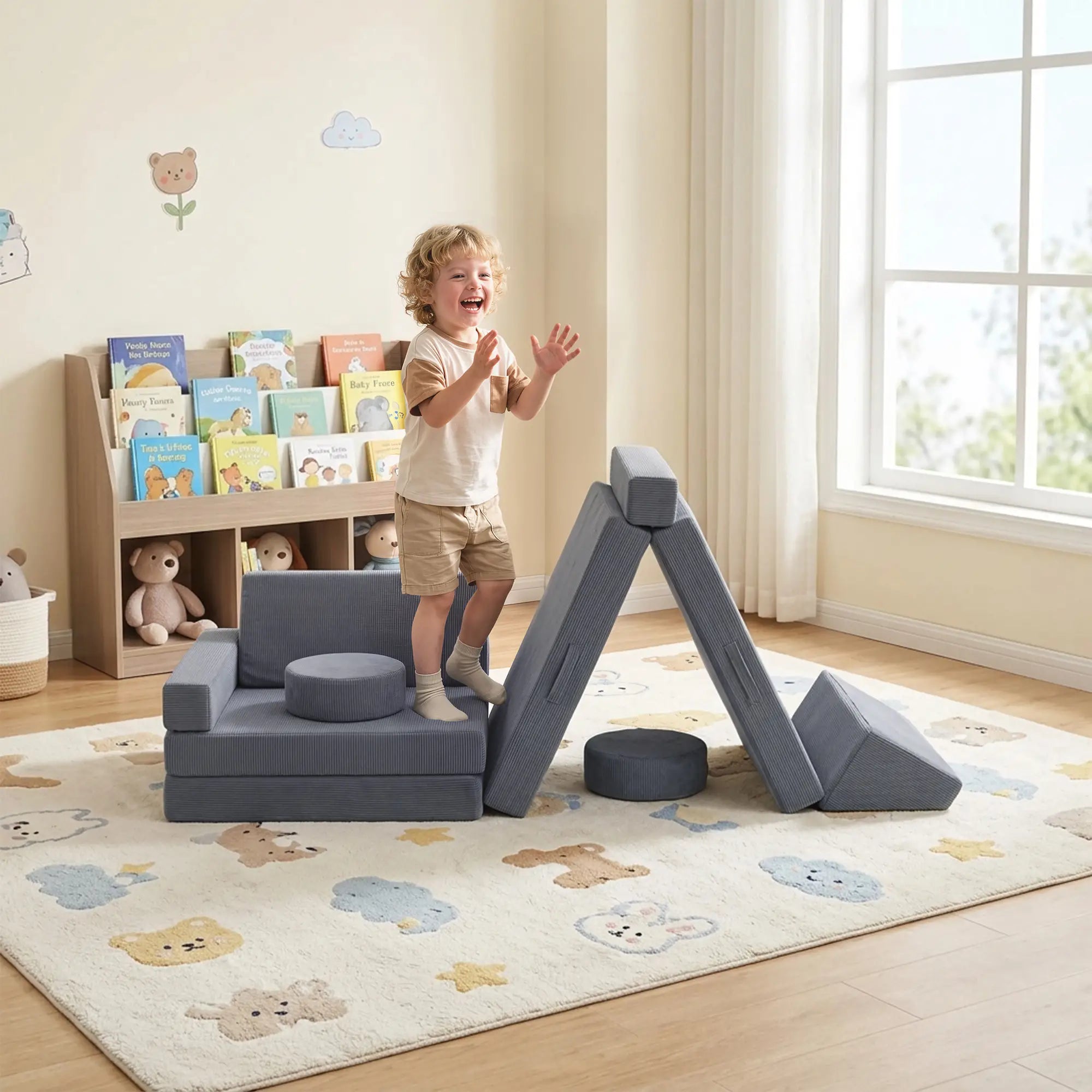 12-Piece Modular Kids Play Couch, Grey Kids Gym & Playmats at Gallery Canada