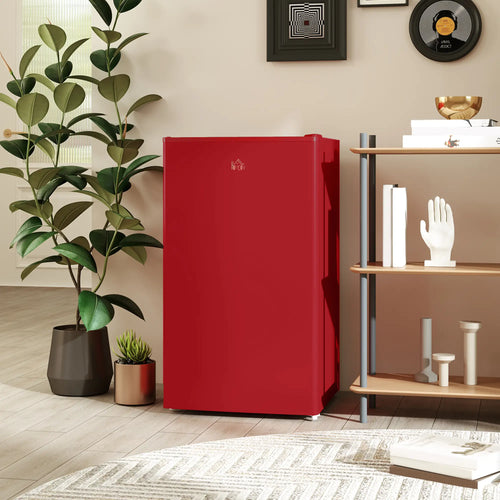 Compact Refrigerator, Mini Fridge with Freezer, Adjustable Shelf, Red