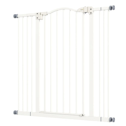 Extra Tall Dog Gate with Door, Pressure Fit, Auto Close, 29-39 Inches, White Houses, Kennels & Pens White at Gallery Canada