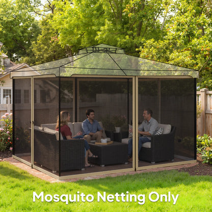 Mosquito Netting For Gazebo, 10' x 12', Black, Khaki Gazebo Sidewalls at Gallery Canada