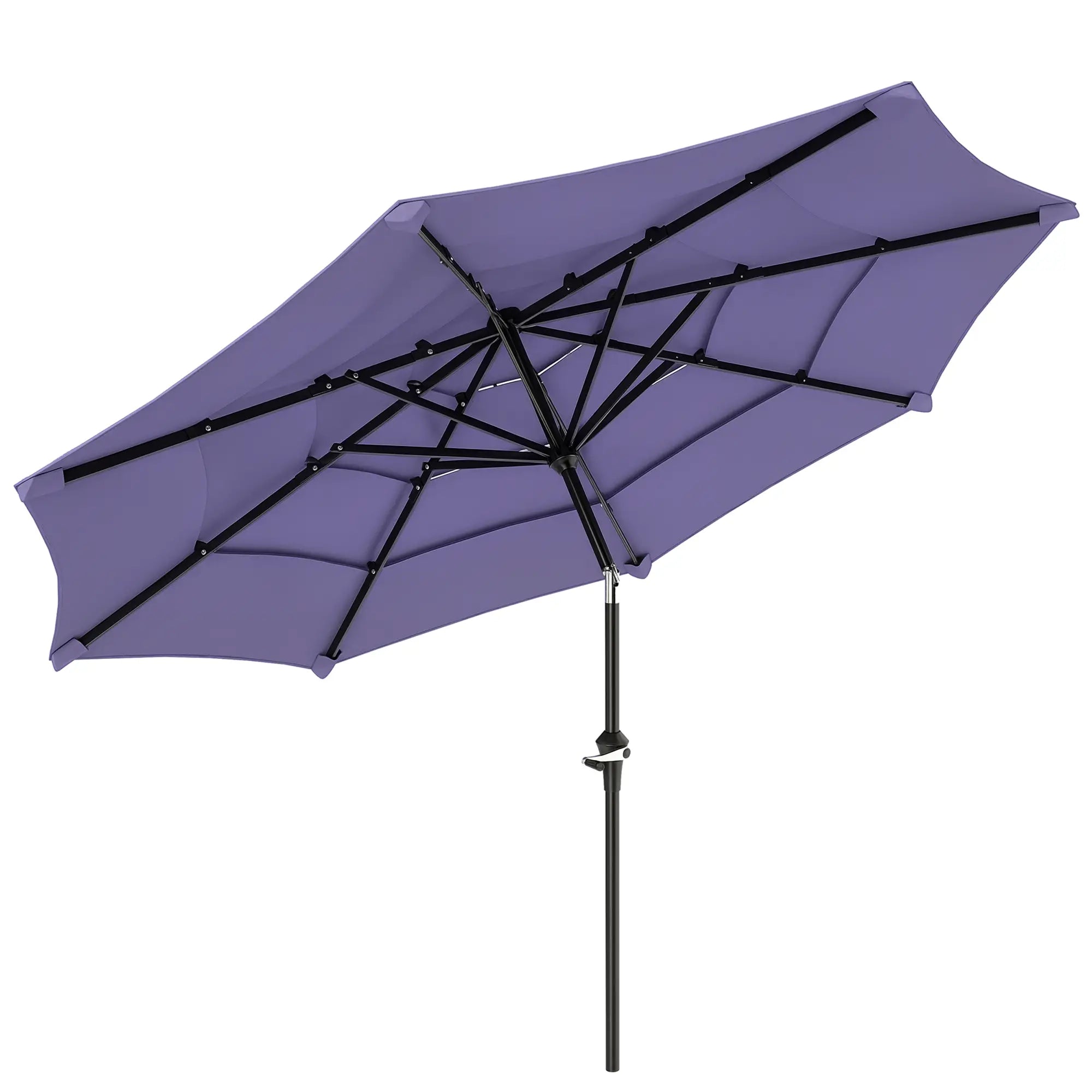 10.7FT Patio Umbrella, 8 Ribs, Crank, Push Button Tilt, Purple Sun Umbrellas at Gallery Canada
