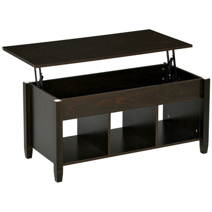 Lift Top Coffee Table, Hidden Storage, 3 Shelves, Espresso Coffee Tables Espresso at Gallery Canada