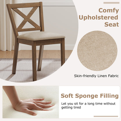Dining Chair Set of 2 Modern Kitchen Chair with Upholstered Seat, Brown Dining Chairs at Gallery Canada
