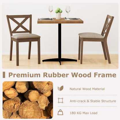 Dining Chair Set of 2 Modern Kitchen Chair with Upholstered Seat, Brown Dining Chairs at Gallery Canada