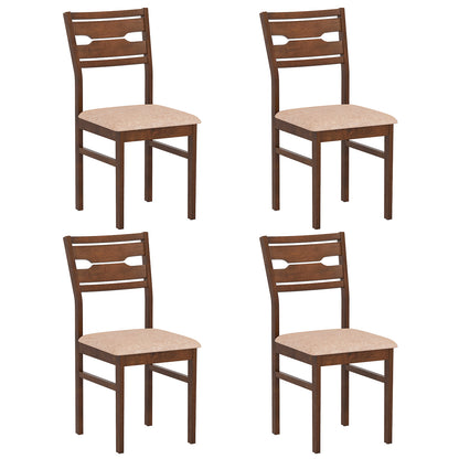 Rubber Wood Frame Dining Chair Set, 4 Padded Seats Dining Chairs at Gallery Canada