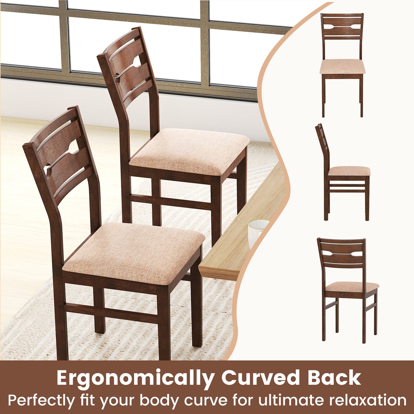 Dining Chair Set, Rubber Wood Frame, Padded Seat, 2/4 Dining Chairs at Gallery Canada
